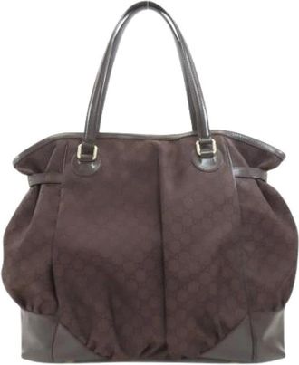 Gucci Pre-owned Tote bag - Dames - Vintage Handtas - Bruin - ONE Size - Nylon - Vintage