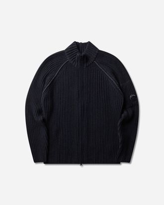 C.P. Company Men s Fleece Knit Cardigan Dark Shadow