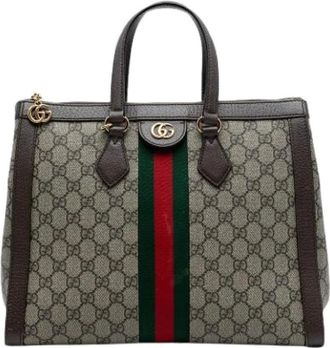 Gucci Pre-owned Tote Bags, female, Brown, Size: ONE SIZE Pre-owned Ophidia Satchel