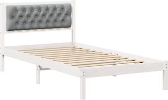 vidaXL Estructura De Cama Con Cabecera Gris Claro 100 X 200 Cm Vidaxl