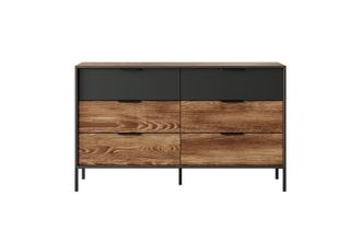 AKL FURNITURE C&oacute;moda efecto madera Marr&oacute;n chocolate y Negro