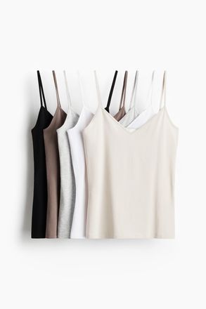 H&M 5er-Pack Tr&auml;gertops - White