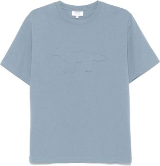 Maison Kitsuné Tops, Heren, Blauw, L, Katoen, Casual katoenen T-shirt voor mannen