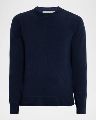 Sofiacashmere Mens Cashmere Double-Knit Crewneck Sweater