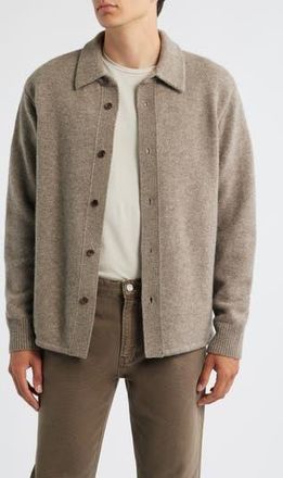 Frame Denim Yak Hair & Merino Wool Sweater Shirt in Dark Taupe at Nordstrom Rack, Size Xx-Large