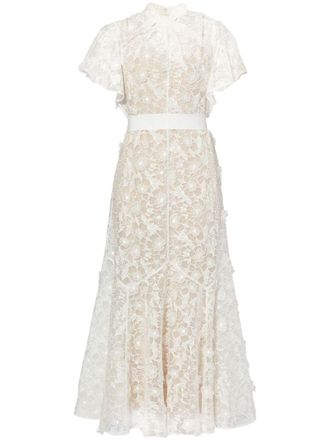 Erdem Celestina cutwork-organza dress - Neutrals