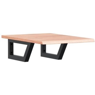 vidaXL Vidaxl - Estante De Lavabo De Pared De Acero Y Madera Maciza De Roble