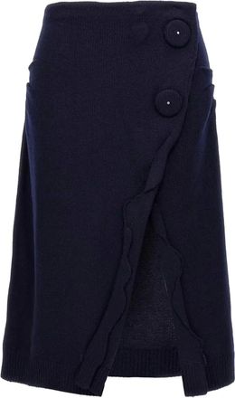 Prada Gonna midi con bottoni - Blu