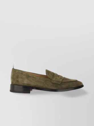 Thom Browne strap loafer round toe suede finish