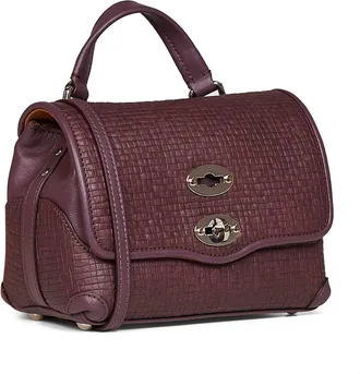 Zanellato Womens Handbag Baby Postina Purple Calf Leather Handbags Hand Bags