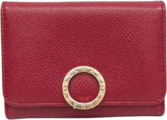 Bulgari Pre-owned Wallets, female, Red, Size: ONE SIZE Pre-owned Leather Wallet