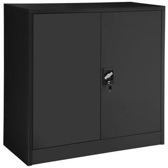TecTake Armario archivador de acero y 3 alturas regulables 90x40x90 cm negro