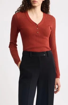 Elie Tahari The Yusra V-Neck Sweater in Toasted Saffron at Nordstrom, Size X-Large