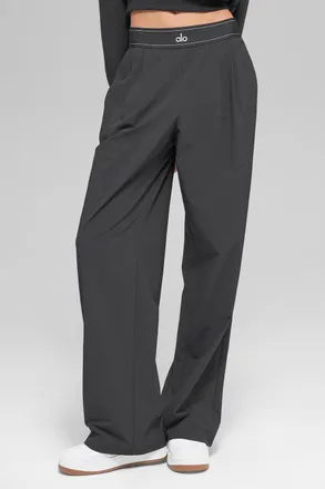 Alo | Suit Up Trouser (Long) in Anthracite Grey, Size: Medium