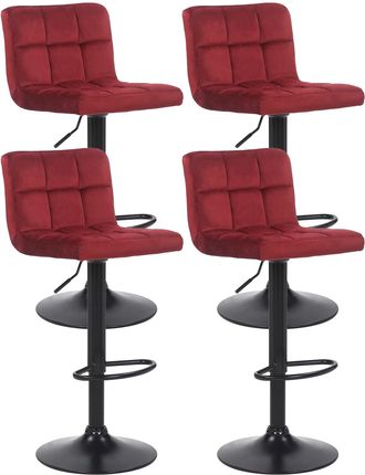 Clp Clp - Set De 4 Taburetes De Bar Feni En Terciopelo Rojo