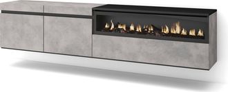 Skraut Home Skraut Home - Mueble Tv, Televisi&oacute;n, Muebles De Sal&oacute;n, Almacenaje, 200x45x35cm, Para Tv Hasta 80, Chimenea El&eacute;ctrica, Colgado, Suspendido, Estilo Mode