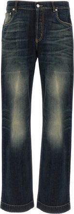 Alexander McQueen Blue Relaxed Mid Rise Jeans