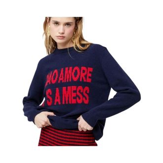 Giada Benincasa Round-neck Knitwear, female, Blue, Size: S Giada Benincasa Sweaters Blue