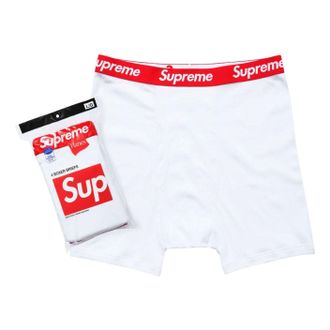 SUPREME Hanes Boxer Briefs 4 Pack White SUP-FW24-023-W
