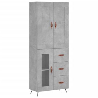 vidaXL Highboard Concrete Grey 69.5x34x180 cm Engineered Wood Vidaxl