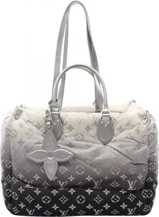 Louis Vuitton Gray Multi-Color Nylon Leather Handbag Tote Bag (Pre-Owned)