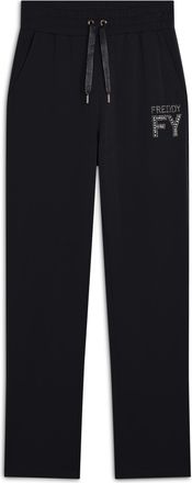 Freddy Pantalone Donna in Felpa Viscosa con Logo FY in Strass