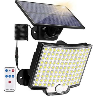 OEM Applique Solaire Murale - 106 Led - Angle 120&deg; - C&acirc;ble Solaire 5 M - Ext&eacute;rieur Jardin - 1 Pi&egrave;ce