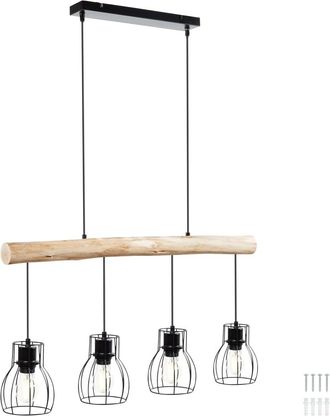 TecTake L&aacute;mpara colgante, 4 l&aacute;mparas E27, 40 W, ajustable, 82 x 13,5 x 140 cm