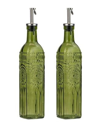 10 Strawberry Street Devonshire Textured Glass Oil & Vinegar Cruet Set