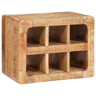 Berkfield Home Traditional Wine Rack Wall-mounted with Storage Brown Solid mango wood