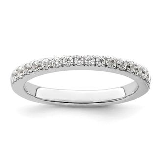 Diamond2Deal 14K White Gold 1/3 Ct Diamond Wedding Band Ring