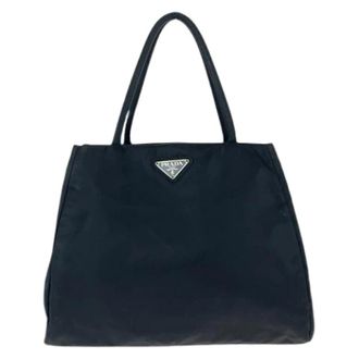 Prada Pre-owned Tote Bags, female, Black, Size: ONE SIZE Pre-owned Nylon Tote Bag
