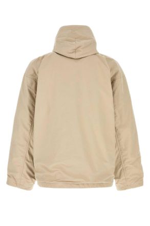 Balenciaga Mens Sand Cotton Blend Oversize Padded Jacket Light Beige T Giubbini