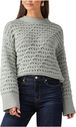 Y.A.S Y.a.s, Truien & Vesten, Dames, Groen, M, Groene Gebreide Trui voor Vrouwen