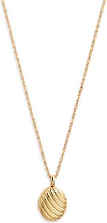 Nordstrom Demi Fine Textured Locket Necklace in 14K Gold Plated at Nordstrom