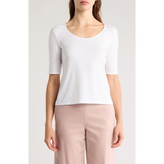 Vince Scoop Neck Elbow Sleeve T-Shirt in Off White at Nordstrom Rack, Size X-Small
