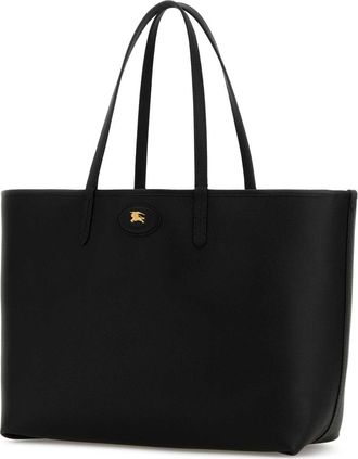 Burberry Womens Reversible Tote Black Calf Grain Leather