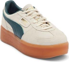 Puma Palermo Elevata Platform Sneaker in Alpine Snow/Green Terrain at Nordstrom Rack, Size 7.5