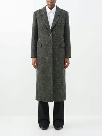 Isabel Marant Cappotto lungo monopetto in cotone con motivo chevron