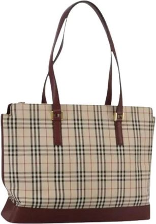 Burberry Pre-owned Tote Bags, female, Beige, Size: ONE SIZE Pre-owned Canvas Tote Bag