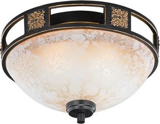 Trio Leuchten Trio Lighting - Plaf&oacute;n 2xe27 Quinta Ruggine Cristal Alabastro &Oslash;33 Cm
