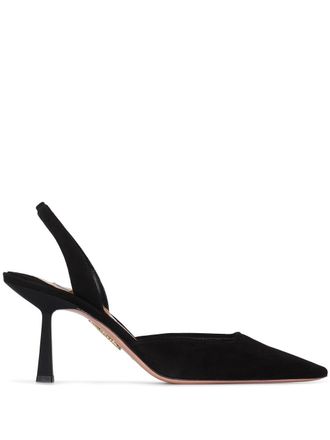 Aquazzura slingback pumps - women - Leather/Leather/Leather - 36 - Black