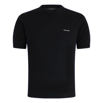 Prada Cotton Crew-neck Jumper - male - Prada - Round-neck Knitwear - Black - M - Knitwear