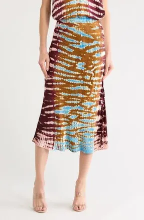 Young Fabulous & Broke Felicity Satin Midi Skirt in Pacific Reef Wash at Nordstrom Rack, Size X-Small