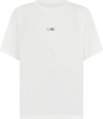 Maison Margiela Logo T-shirt - Heren - T-shirts - Wit - M - Katoen - Tops