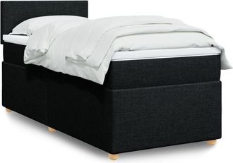 vidaXL Cama Box Spring Con Colch&oacute;n Tela Negro 90x190 Cm Vidaxl