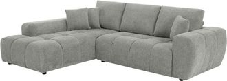 Oviala Sof&aacute; esquinero izquierdo de 3 plazas con chaise longue gris claro