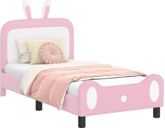 vidaXL Cama Para Ni&ntilde;os Con Cabecero Con Cabecera Rosa 80 X 160 Cm Pu Vidaxl