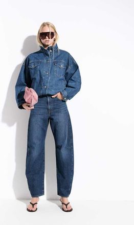 Levi's jeans barrel in denim con vita regolabile lavaggio scuro-Blu navy