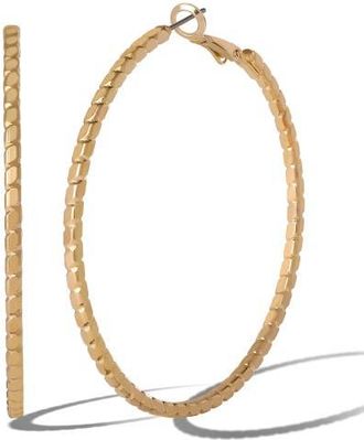 Jessica Simpson Twisted Gold-Tone Statement Hoop Earrings at Nordstrom